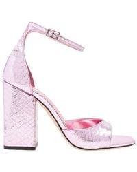 Paris Texas - Fiona Embossed Leather Sandals - Lyst