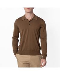 Burberry - Long-Sleeved Wool Polo Shirt - Lyst