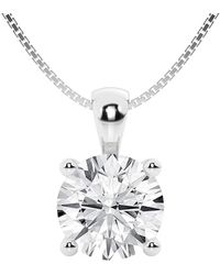 Brilliant Diamond - 3 Carat Round Lab Grown Diamond Solitaire Pendant - Lyst