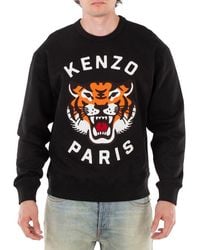 KENZO - Lucky Tiger Embroidered Sweatshirt - Lyst