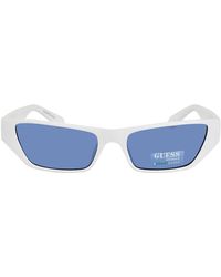 Guess - Blue Rectangular Unisex Sunglasses  21v 56 - Lyst