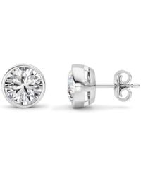 Mure And Co - 4Ctw Round Shaped Lab Grown Diamond (F/Vs) Stud Earrings - Lyst