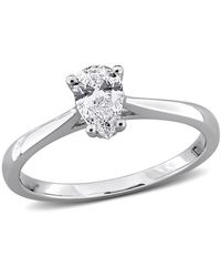 Created Forever - 1/2Ct Tw Pear-Shaped And Round-Cut Lab-Grown Diamond Engagement Ring - Lyst