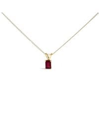 Haus of Brilliance - 14K 6X4Mm Emerald Cut Ruby Solitaire Pendant Necklace - Lyst