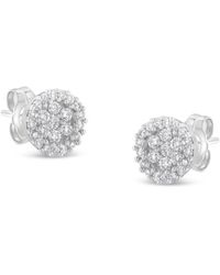 Haus of Brilliance - 14k White Gold 1/2ct Tdw Diamond Floral Cluster Stud Earrings - Lyst
