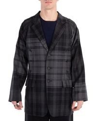 Yohji Yamamoto - Check Box Raglan Sleeve Jacket - Lyst