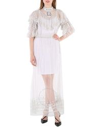 Burberry - Long Lace Dress - Lyst
