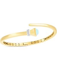 Tresorra - 14K & Diamond Wrap Hardware Bangle Bracelet - Lyst