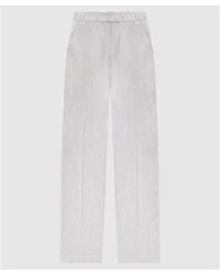 Brunello Cucinelli - Striped Linen Cotton Trousers, Brand Size 44 (Us - Lyst
