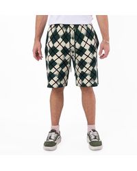 Burberry - Knitted Argyle Pattern Cotton Shorts - Lyst