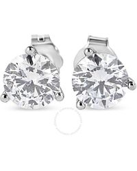 Haus of Brilliance - 14k Gold 2.0 Cttw 3-prong Martini Set Brilliant Round-cut Solitaire Lab Grown Diamond Screwback Stud Earrings - Lyst