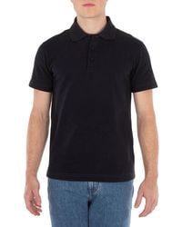Burberry - Logo Embroidered Straight Hem Cotton Polo Shirt - Lyst