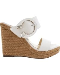 Jimmy Choo - Melian 110 Leather Wedge Sandals, Brand Size 39.5 Us - Lyst