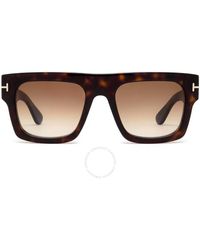 Tom Ford - Fausto Gradient Brown Geometric Sunglasses Ft0711 52f 53 - Lyst