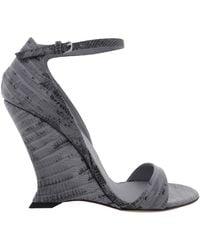Ferragamo - Vidette X5 Leather Wedge Sandals - Lyst