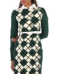 Burberry - Argyle Fine-Knit Cropped Sweater - Lyst