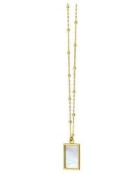 Tresorra - 14K Mop Geometric Gem Rectangle Pendant Necklace - Lyst