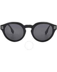 Burberry - Dark Grey Round Sunglasses Be4404 300187 50 - Lyst