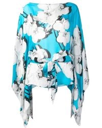 Roberto Cavalli - Orchid Print Silk Kaftan, Brand Size 42 Us - Lyst