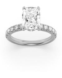 Mure And Co - 2Ctw Elongated Cushion Shaped Lab Grown Diamond (F/Vvs) Hidden Halo Accented Ring - Lyst