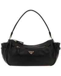 Prada - Leather Small Shoulder Bag Nero Borse A Mano - Lyst