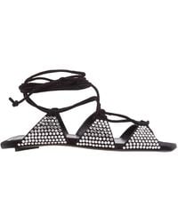 The Attico - Tatc Crystal-Embellished Renee Flat Sandal - Lyst