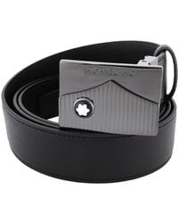 Montblanc - 35 Mm Saffiano-Printed Leather Belt - Lyst