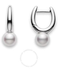 Mikimoto - Classic Elegance Akoya Cultured Pearl Hoop Earrings - Lyst