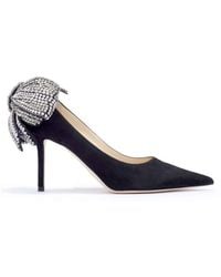 Jimmy Choo - Love 85 Pearl And Crystal Bow Pumps, Brand Size 34.5 Us - Lyst