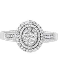 Haus of Brilliance - 925 Sterling 1/3 Cttw Pave Set Round-Cut Diamond Braided Halo Cocktail Ring - Lyst