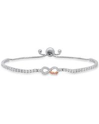 Kylie Harper - Sterling Two-Tone "Love" Infinity Cubic Zirconia Cz Adjustable Bracelet - Lyst