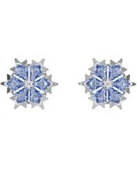 Swarovski - Magic Rhodium Plated Snowflake Stud Earrings - Lyst