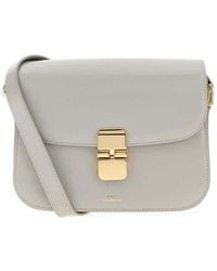 A.P.C. - Leather Small Grace Crossbody Bag Pearlgrey Borse A Tracolla - Lyst