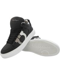 Ferragamo - Marvelous Gancini High-top Calf Leather Sneakers - Lyst