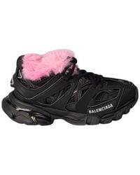 Balenciaga - Track Faux Fur-Lined Sneakers - Lyst