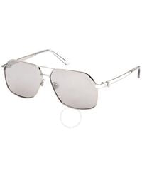 Moncler - Icepol Silver Mirrored Navigator Sunglasses Ml0264 16c 61 - Lyst
