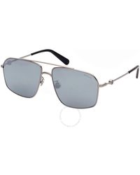 Moncler - Polarized Smoke Silver Flash Navigator Sunglasses Ml0196-d 08d 62 - Lyst