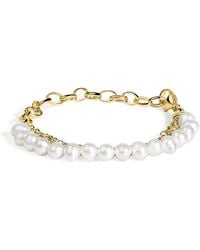 Haus of Brilliance - 18K Vermeil Cultured Pearl Station Link Bracelet - Lyst