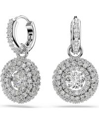 Swarovski - Sublima Drop Earrings, Round Cut, Rhodium Plated - Lyst