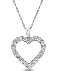 Created Forever - 1Ct Tw Lab-Grown Diamond Open Heart Pendant With Chain - Lyst