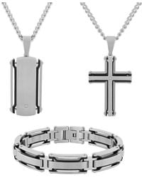 Robert Alton - Diamond Accent And Stainless Steel Jewelry Set - Lyst