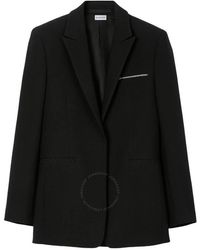 Burberry - Single-Breasted Wool Tailored Jacket, Brand Size 50 Us - Lyst