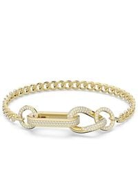 Swarovski - Ladies Dextera-Tone Plated Mixed Links Pave Bracelet - Lyst