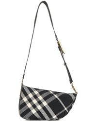 Burberry - Medium Shield Check Printed Shoulder Bag - Lyst