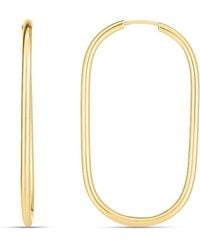 Tresorra - 14K Endless Large Paperclip Hoop Earrings - Lyst