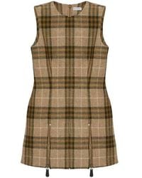 Burberry - Checked Virgin Wool Mini Dress, Brand Size 4 Us - Lyst