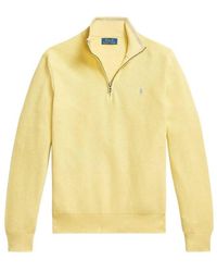 Polo Ralph Lauren - Mesh-Knit Quarter-Zip Jumper - Lyst