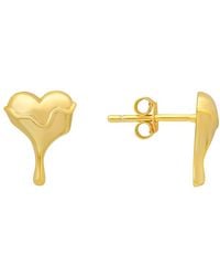 Kylie Harper - 14K Over 'Melting' Heart Stud Earrings - Lyst