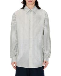 KENZO - Long Sleeve Striped Cotton Shirt, Brand Size 42 (Neck - Lyst