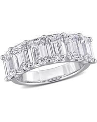 Created Forever - 6Ct Tw Emerald-Cut Lab-Grown Diamond 6-Stone Semi-Eternity Anniversary Band - Lyst